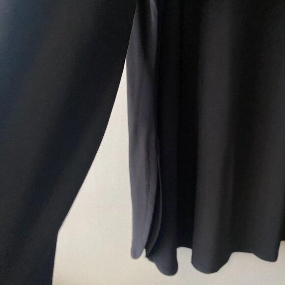 Brian Bailey Black V-Neck Long Sleeve Top With Sheer Scarf - Picture 11 of 11